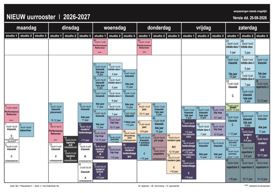 Start lessen 14/09